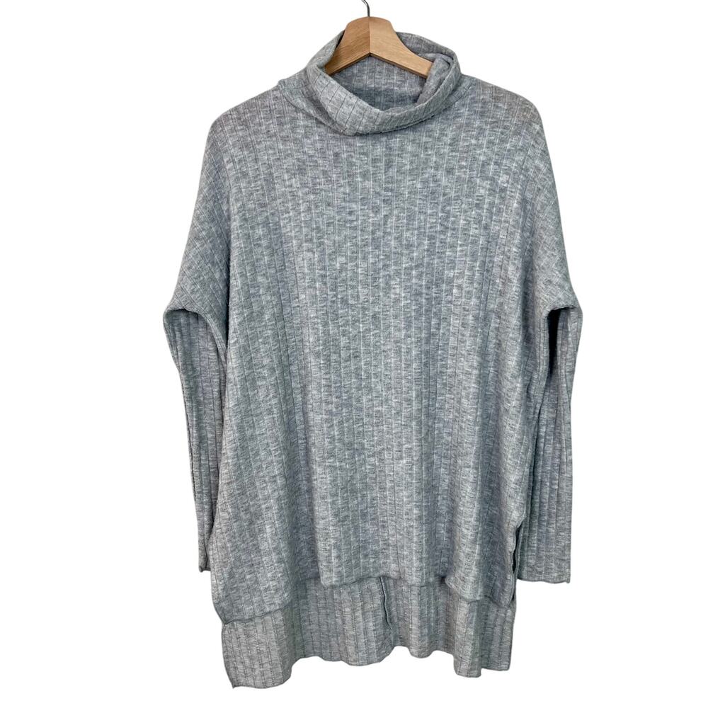 Urban Outfitters Out From Under Small Iona Soft Ribbed Gray Turtleneck Tunic Top